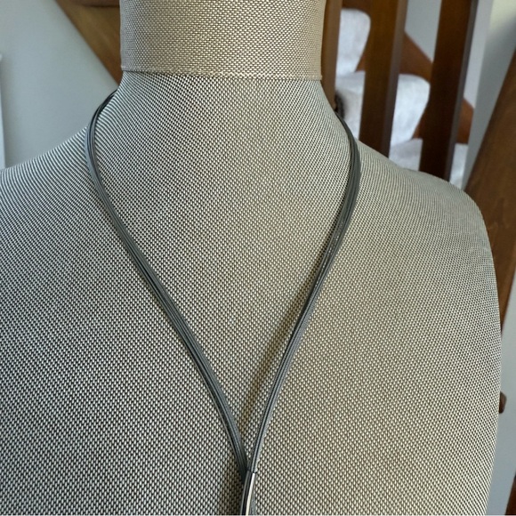 Sterling Silver-Style Wire Necklace Crystal Accents. Magnetic Closure. Scottish - Picture 3 of 6